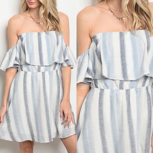 Summer Skies Boho Cotton Striped Dress - Picture 4 of 4